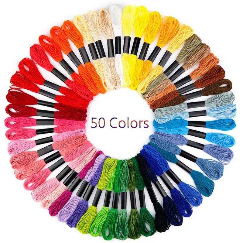 50/100 Skeins of 8M Multi-color Soft Cotton Cross Stitch Embroidery Threads Floss Sewing Threads (Random Color)
50/100 Skeins of 8M Multi-color Soft Cotton Cross Stitch Embroidery Threads Floss Sewing Threads (Random Color)