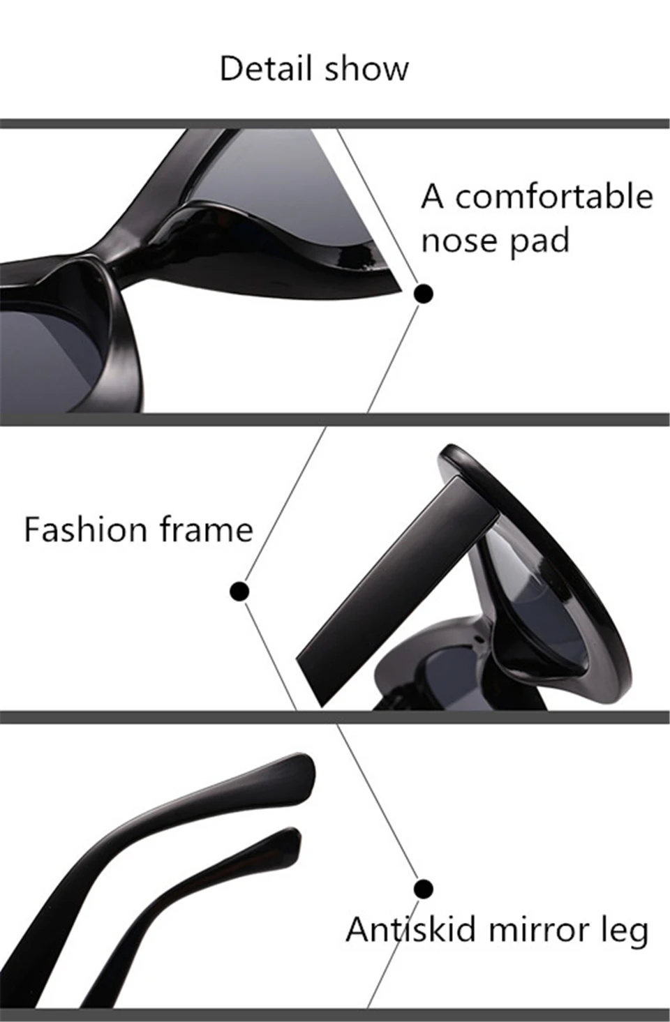 ALIKIAI NEW fashion Cat Eye Sunglasses lady old fashioned Sunglasses wide frame glasses designer sexy girl glasses oculos de sol UV400 (20)
