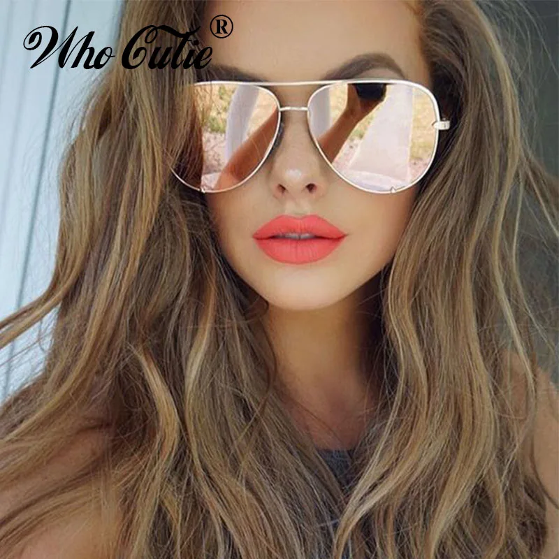 WHO CUTIE UV400 Oversized AVIATION Sunglasses Women Brand Designer Vintage Flat Top Pink Mirror Pilot Sun Glasses Shades OM806
WHO CUTIE UV400 Oversized AVIATION Sunglasses Women Brand Designer Vintage Flat Top Pink Mirror Pilot Sun Glasses Shades OM806