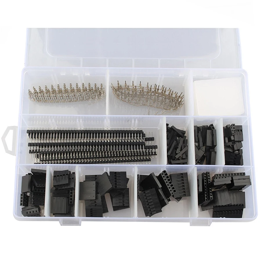 775PCS/set 2.54 mm PCB Connector Jumper Wire Pin Header Female Male Crimp Pins 10Row 40 Box Kit crimp Connectors diy | Обустройство