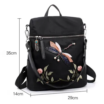 Women Traditional Craft Oxford Shoulder Bag Fashion Ladies Girls Vintage Style Stereo Dragonfly Embroidery Shoulder Backpack ABW
Women Traditional Craft Oxford Shoulder Bag Fashion Ladies Girls Vintage Style Stereo Dragonfly Embroidery Shoulder Backpack ABW