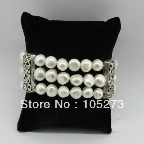 New Arriver Natural White 8-9mm Freshwater Pearl Triple Strands Bracelet 7.5'' Fashion Pearl Jewelry Wholesale Free Silk Pouch
New Arriver Natural White 8-9mm Freshwater Pearl Triple Strands Bracelet 7.5'' Fashion Pearl Jewelry Wholesale Free Silk Pouch