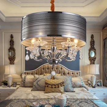 modern simple crystal black Pendant Lights LED bedroom lamp creative circular fabric European style Pendant lamps ZA
modern simple crystal black Pendant Lights LED bedroom lamp creative circular fabric European style Pendant lamps ZA