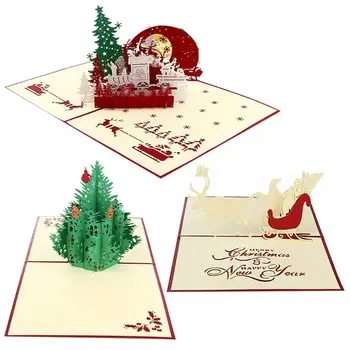 3 Pcs Christmas Pop Up Cards for Christmas Holiday Handmade Greeting Card Laser Cut with Envelope
3 Pcs Christmas Pop Up Cards for Christmas Holiday Handmade Greeting Card Laser Cut with Envelope