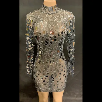 Flashing Mirrors Black Mesh Dress Women's Birthday Celebrate Dancer Costumes Nightclub Party One-piece Outfit Bar Singer Dresses
Flashing Mirrors Black Mesh Dress Women's Birthday Celebrate Dancer Costumes Nightclub Party One-piece Outfit Bar Singer Dresses