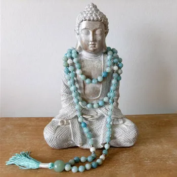 8mm Natural Blue Sea Stone Knotted Necklace Veins Chakas Yoga Wrist Meditation 108 Tassel Mala Prayer Jewelry for Women or Men
8mm Natural Blue Sea Stone Knotted Necklace Veins Chakas Yoga Wrist Meditation 108 Tassel Mala Prayer Jewelry for Women or Men