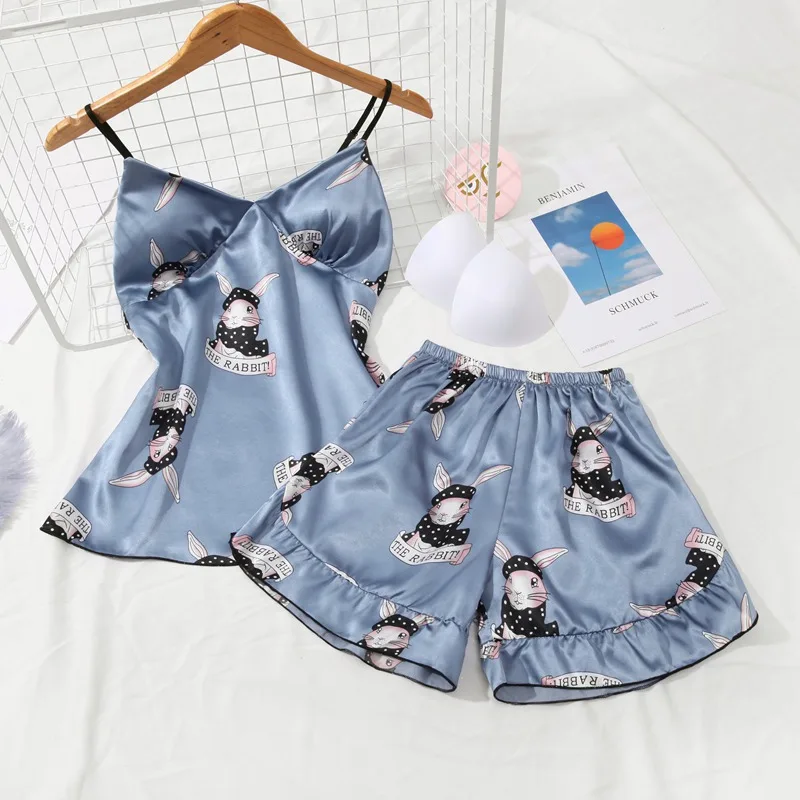 Silk Satin Sexy Lingerie Spaghetti Strap Pajama Sets for Women 2019 Summer Shorts Sleepwear Pyjama Homewear Pijama Mujer Clothes
Silk Satin Sexy Lingerie Spaghetti Strap Pajama Sets for Women 2019 Summer Shorts Sleepwear Pyjama Homewear Pijama Mujer Clothes