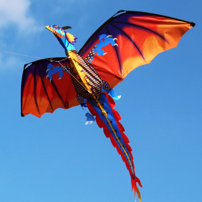 3D Dragon Kite With Tail Kites For Adult Kites Flying Outdoor 100m Kite Line Drop Ship De4