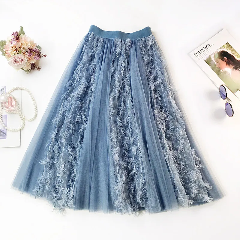 2019 Spring New Arrival Korean Style Temperament Tasseles Stitching Yarn Long Fluffy Skirt Fairy Feather Skirt Free Shipping
2019 Spring New Arrival Korean Style Temperament Tasseles Stitching Yarn Long Fluffy Skirt Fairy Feather Skirt Free Shipping