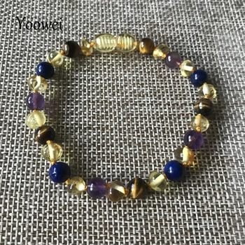 Yoowei 7 Designs Baby Amber Bracelet Natural Gems Tiger Eye Lapis Lazuli Amethyst Adults Baltic Amber Jewelry Necklace Wholesale
Yoowei 7 Designs Baby Amber Bracelet Natural Gems Tiger Eye Lapis Lazuli Amethyst Adults Baltic Amber Jewelry Necklace Wholesale