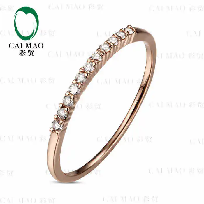 

CaiMao 14KT/585 Rose Gold 0.12 ct Full Cut Diamond Engagement Gemstone Wedding Band Ring Jewelry