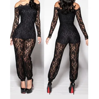 2017 Black Lace Rompers Womens Jumpsuit Spring Autumn Party Off The Shoulder Embellished Long Sleeve Bodycon Club Pants Bodysuit
2017 Black Lace Rompers Womens Jumpsuit Spring Autumn Party Off The Shoulder Embellished Long Sleeve Bodycon Club Pants Bodysuit