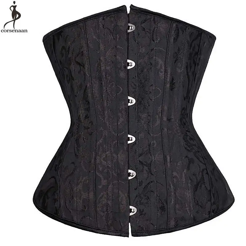 

Underbust Corset Spiral Steel Boned Corsets Jacquard Floral Korset Plus Size 6XL Bustier Black White Women Outfit Busk Corselet