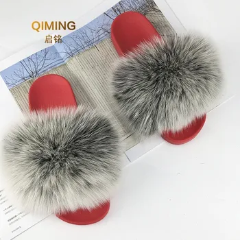 New Red PVC Soles Fur Slides Women Summer Shoes Woman Raccoon Fur Fox Fur Home Fluffy Furry Slippers Flip Flops Slides Slipper
New Red PVC Soles Fur Slides Women Summer Shoes Woman Raccoon Fur Fox Fur Home Fluffy Furry Slippers Flip Flops Slides Slipper
