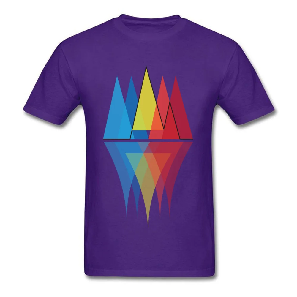 Pure Cotton Adult Short Sleeve Mountain Reflections Tshirts Slim Fit Tops & Tees 2018 Discount Design O-Neck Tee-Shirt Mountain Reflections purple