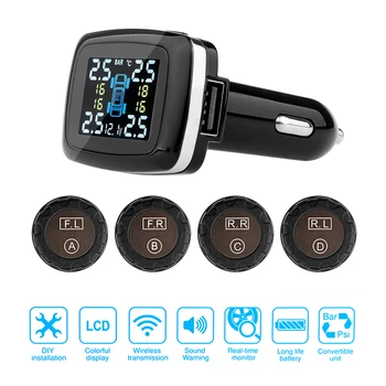 Auto Security Alarm Systems Tyre Pressure Wireless Car TPMS Digital Tire Pressure Monitoring System LCD Display Monitor
Auto Security Alarm Systems Tyre Pressure Wireless Car TPMS Digital Tire Pressure Monitoring System LCD Display Monitor