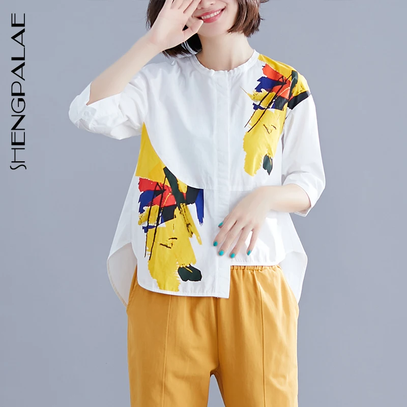 SHENGPALAE 2019 Loose Big Size Round Colllar Tee Half Sleeve Printing Blouses Irregular Casual Summer Fashion Women Shirt FN542
SHENGPALAE 2019 Loose Big Size Round Colllar Tee Half Sleeve Printing Blouses Irregular Casual Summer Fashion Women Shirt FN542