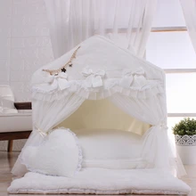 Pure white pet lodge korallen samt warmen zwinger mit dicken pad und quilt pet nest kann immer wieder gewaschen werden für mehrere verwenden(China)
