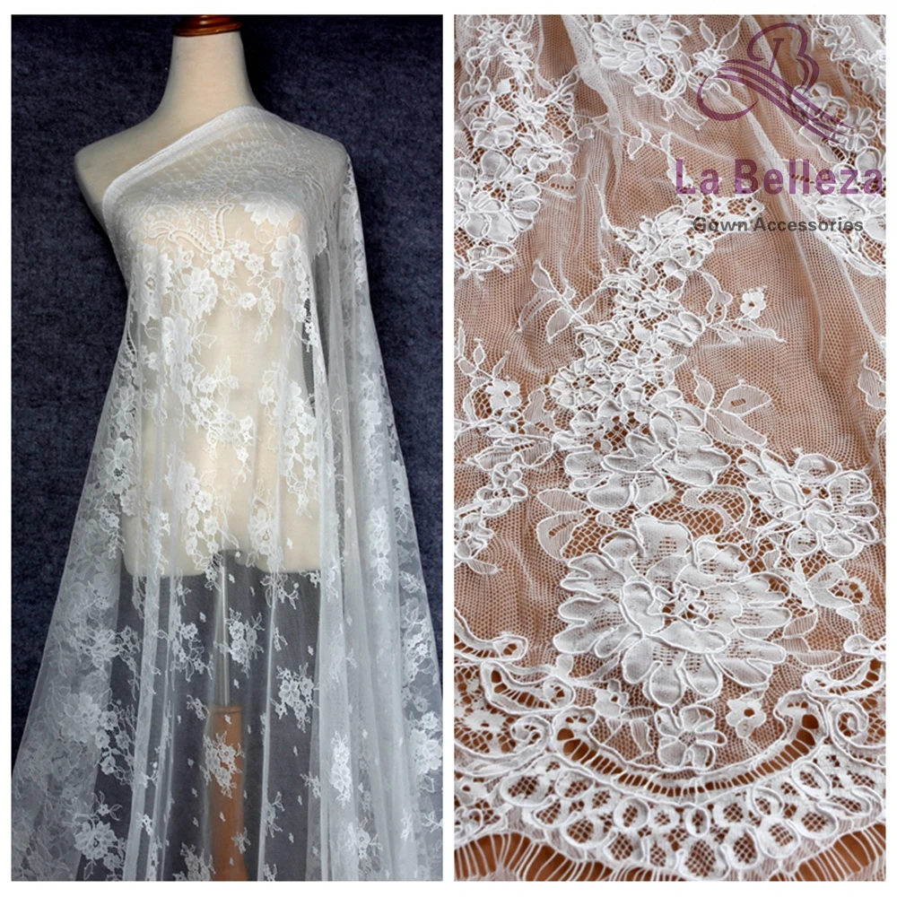 La Belleza vory Venice embroidered French eyelash cord bridal lace fabric 3 meters one piece
La Belleza vory Venice embroidered French eyelash cord bridal lace fabric 3 meters one piece