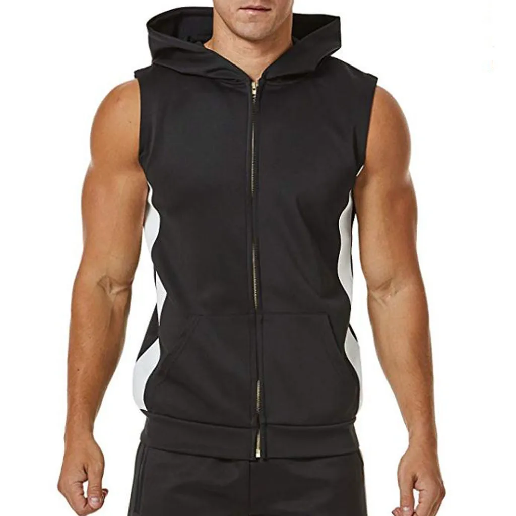 Men Zipper Splicing Sports Hooded Vest bodybuilding golds gym clothing musculation singlet fitness clothing Male Vest Waistcoat
Men Zipper Splicing Sports Hooded Vest bodybuilding golds gym clothing musculation singlet fitness clothing Male Vest Waistcoat