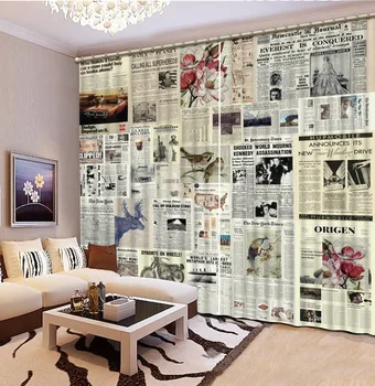 3D Blackout Window Curtains For Living Room Bedding room Hotel/Office Drapes Retro Newspaper Curtains For Kitchen
3D Blackout Window Curtains For Living Room Bedding room Hotel/Office Drapes Retro Newspaper Curtains For Kitchen