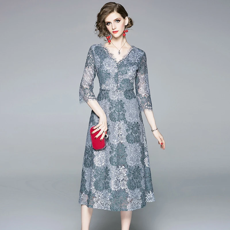 2019 Autumn Vintage Elegant Lace Dress Slim Dresses For Women Crochet Hollow Out Long Evening Party Dresses For Ladies vestidos
2019 Autumn Vintage Elegant Lace Dress Slim Dresses For Women Crochet Hollow Out Long Evening Party Dresses For Ladies vestidos