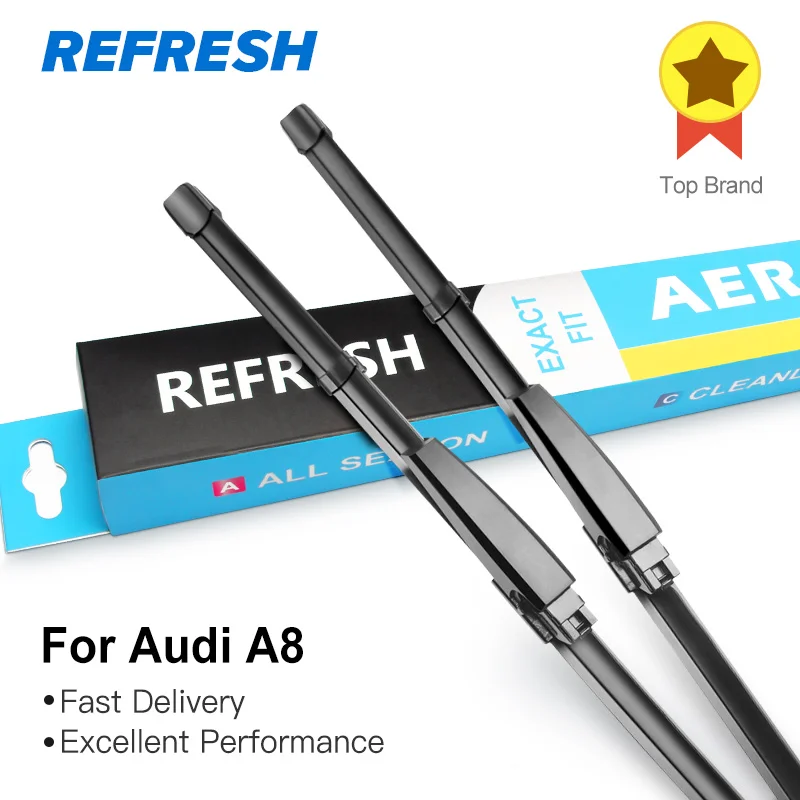 REFRESH Wiper Blades for Audi A8 D2 / D3 / D4 Fit Hook Arms / Slider Arms / Push Button Arms From 1994 to 2017
REFRESH Wiper Blades for Audi A8 D2 / D3 / D4 Fit Hook Arms / Slider Arms / Push Button Arms From 1994 to 2017