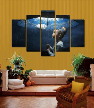 The Little Girl Umbrella In The Rainy Day Canvas Painting 5 Pieces Landscape Painting Home Decoration For Living Room Unframed 
The Little Girl Umbrella In The Rainy Day Canvas Painting 5 Pieces Landscape Painting Home Decoration For Living Room Unframed