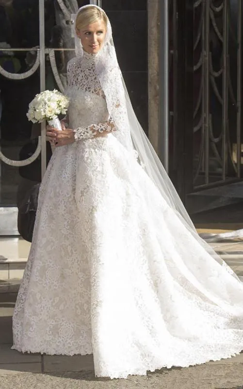 2019-nicky-hilton-white-lace-wedding-dresses-with-long-sleeves-high-neck-bridal-gowns-cathedral-winter-spring-vintage-wedding-dresses (5)_副本