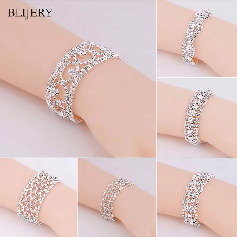 BLIJERY New Fashion Crystal Bracelets For Women Silver Color Rhinestone Statement Bracelets & Bangles Femme Wedding Prom Jewelry
BLIJERY New Fashion Crystal Bracelets For Women Silver Color Rhinestone Statement Bracelets & Bangles Femme Wedding Prom Jewelry