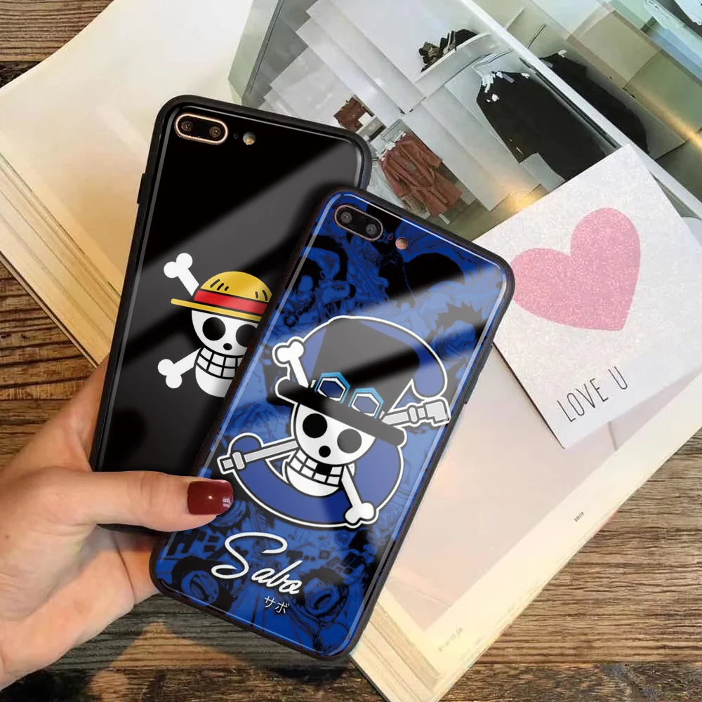 ワンピースカスタムガラス電話カバーiphone 12ミニ11 Pro X R S最大diy D ルフィ電話iphone 8 7プラスse フィットケース Gooum