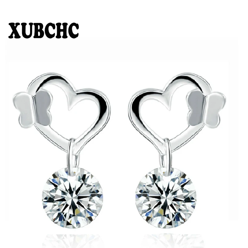 XUBCHC Free Shipping Trendy Silver White Heart Earrings Butterfly Flower Zircon Earring Fashion Weeding Jewelry for Women
XUBCHC Free Shipping Trendy Silver White Heart Earrings Butterfly Flower Zircon Earring Fashion Weeding Jewelry for Women