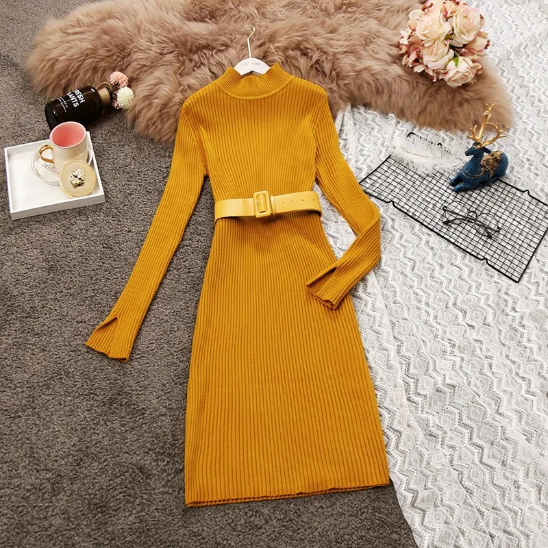 2018 autumn winter new women half-height collar split long sleeve slim hip knit dress female elegant bottoming sweater dresses
2018 autumn winter new women half-height collar split long sleeve slim hip knit dress female elegant bottoming sweater dresses