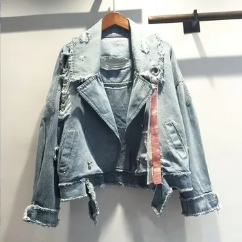 Streetwear Fashion Hole Ripped Denim Jackets For Women New Euro Casual Jaqueta Jeans Overcoats Distrressed Double Breasted
Streetwear Fashion Hole Ripped Denim Jackets For Women New Euro Casual Jaqueta Jeans Overcoats Distrressed Double Breasted