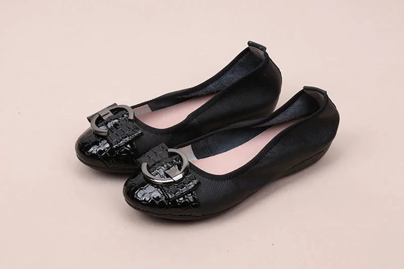 Genuine leather Sequined Comfortable Ballerina Flats Leisure Elegant Lady Work Shoes Large Size 43 Shallow Mouth Ballet Loafers (13)