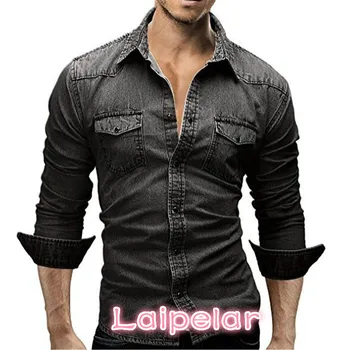 Laipelar Men Shirt Brand Male Long Sleeve Shirts Casual Solid Color Denim Slim Fit Dress Shirts Mens 3XL 3003
Laipelar Men Shirt Brand Male Long Sleeve Shirts Casual Solid Color Denim Slim Fit Dress Shirts Mens 3XL 3003