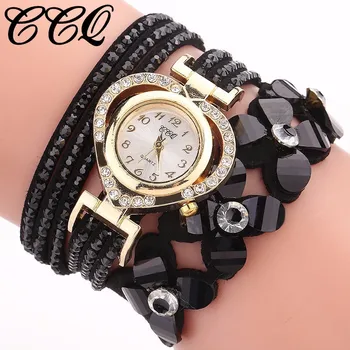 CCQ Fashion Women Rhinestone Bracelet Watch Casual Luxury Ladies Leather Flower Crystal Quartz Watch Relogio Feminino Hot
CCQ Fashion Women Rhinestone Bracelet Watch Casual Luxury Ladies Leather Flower Crystal Quartz Watch Relogio Feminino Hot