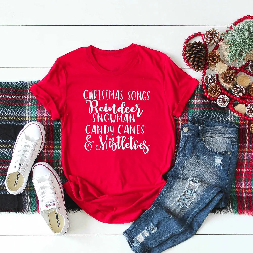 Christmas songs reindeer candy canes mistletoes t-shirt fashion red women slogan unisex party gift grunge tumblr tee goth shirt
Christmas songs reindeer candy canes mistletoes t-shirt fashion red women slogan unisex party gift grunge tumblr tee goth shirt