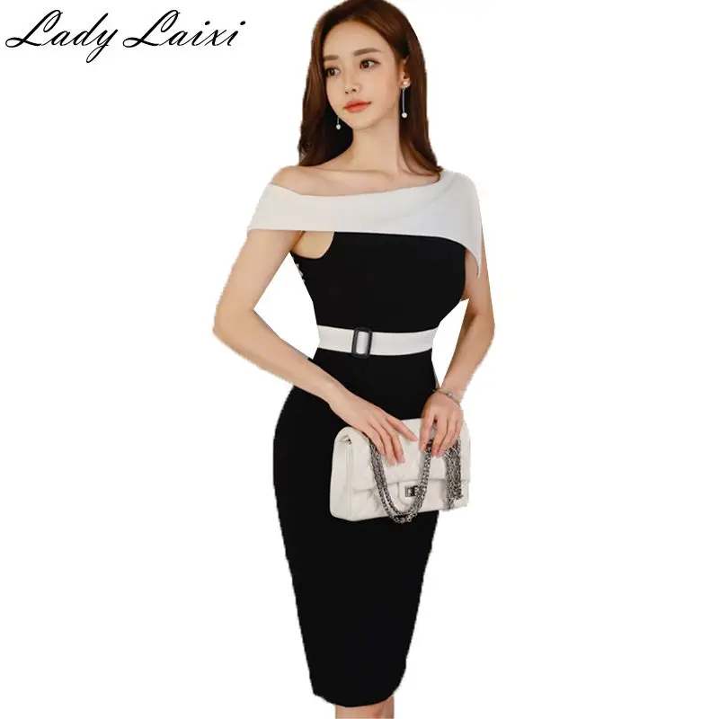 Off shoulder office belt dress women summer slash neck elegant dress businness work wear patchwork dress
Off shoulder office belt dress women summer slash neck elegant dress businness work wear patchwork dress