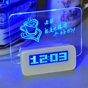Fashion LED Luminous Message Board Alarm Clock With Calendar DIY Memo Message Board Desk Table Digital Alarm Clock Despertador
Fashion LED Luminous Message Board Alarm Clock With Calendar DIY Memo Message Board Desk Table Digital Alarm Clock Despertador