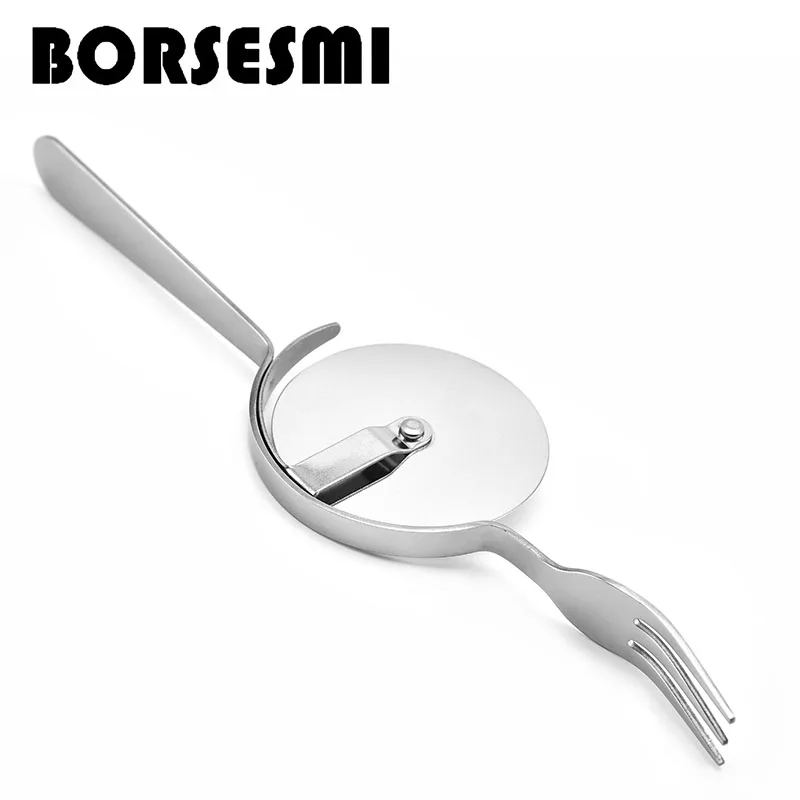 Hot sale Multi function Stainless Steel Pizza Wheels Cutting Knife with fork Round Shape Pizza Cutter Cake Slicer gadget 225mm
Hot sale Multi function Stainless Steel Pizza Wheels Cutting Knife with fork Round Shape Pizza Cutter Cake Slicer gadget 225mm