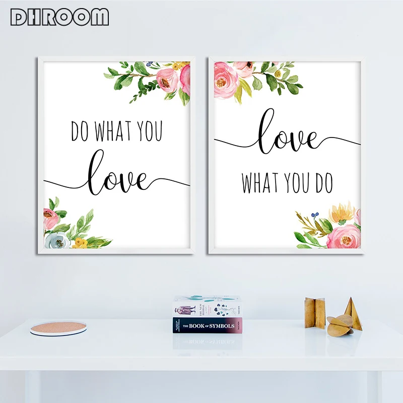 

Do What You Love Love What You Do Poster Print Wall Art Motivational Quote Canvas Picture Painting Decorative for Living Room