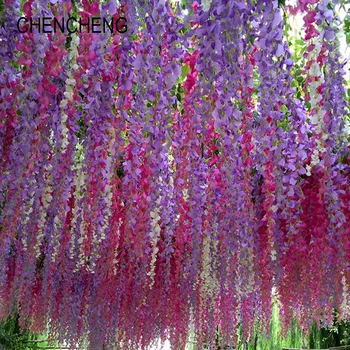 CHENCHENG 12 Pieces / Lot Artificial Silk Wisteria Flower Vines Wall Hanging Rattan Bride Home Garden Hotel Wedding Decor
CHENCHENG 12 Pieces / Lot Artificial Silk Wisteria Flower Vines Wall Hanging Rattan Bride Home Garden Hotel Wedding Decor