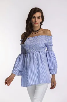 2019 Summer Women Sexy Slash Neck Ruffles Striped Blouse Long Butterfly Sleeve Tops Off Shoulder Casual Shirts
2019 Summer Women Sexy Slash Neck Ruffles Striped Blouse Long Butterfly Sleeve Tops Off Shoulder Casual Shirts