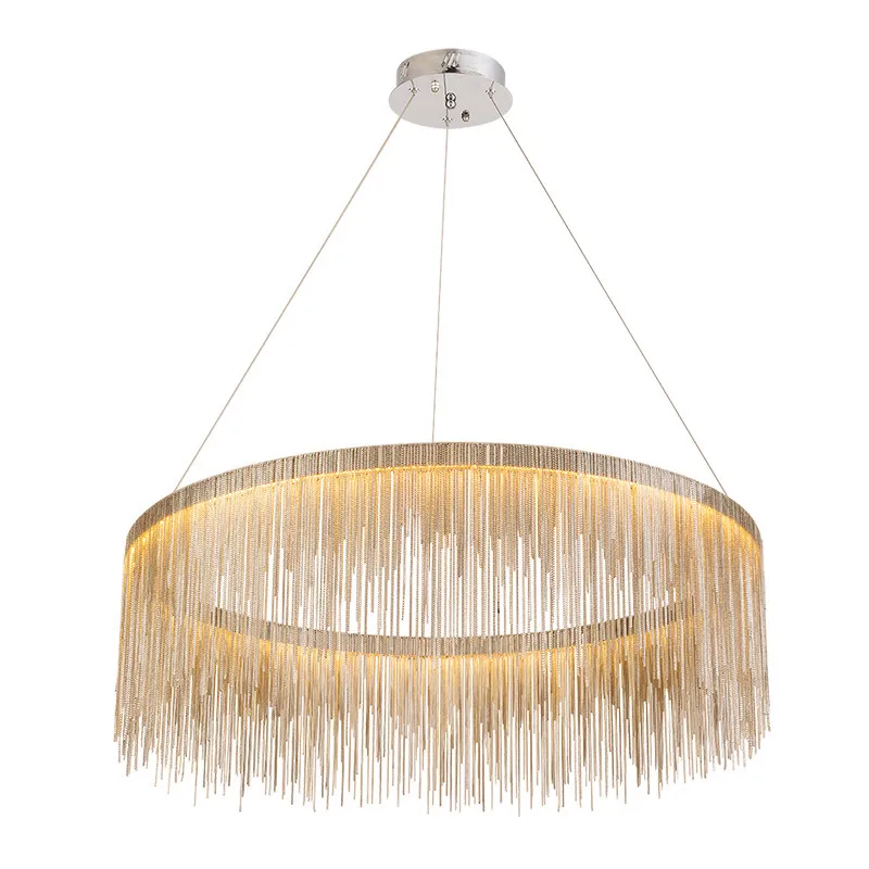 Post Modern LED pendant light chrome gold color chain Dia.60cm creative design home decoration handmade drop light by Expres
Post Modern LED pendant light chrome gold color chain Dia.60cm creative design home decoration handmade drop light by Expres