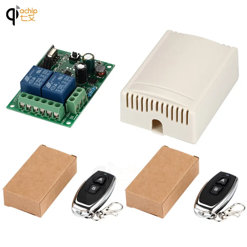 433Mhz Universal Wireless Remote Control Switch AC 220v 110V 120V 2CH Relay Receiver Module and 2pcs RF 433 Mhz Remote Controls
433Mhz Universal Wireless Remote Control Switch AC 220v 110V 120V 2CH Relay Receiver Module and 2pcs RF 433 Mhz Remote Controls