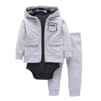 Baby Boys Cartoon 3 Pieces Sets Solid Gray Hooded Zipper Full Sleeve Open Stitch Coat+One-Piece Romper Climbing Clothes+Pants
Baby Boys Cartoon 3 Pieces Sets Solid Gray Hooded Zipper Full Sleeve Open Stitch Coat+One-Piece Romper Climbing Clothes+Pants