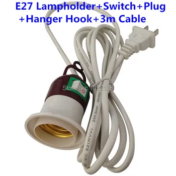 10pcs LED E27 Lamp light Holder Socket AC250V 10A with On off Switch 2.2m Power Cable pendant lamp socket adapter+Hanger Hook
10pcs LED E27 Lamp light Holder Socket AC250V 10A with On off Switch 2.2m Power Cable pendant lamp socket adapter+Hanger Hook