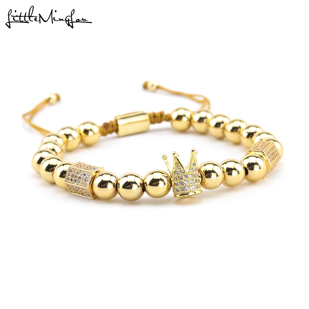 Luxury Crown Bracelet Paving CZ ball crown Charms copper bead Macrame braid Adjustable men Bracelets & Bangles for Men Jewelry
Luxury Crown Bracelet Paving CZ ball crown Charms copper bead Macrame braid Adjustable men Bracelets & Bangles for Men Jewelry