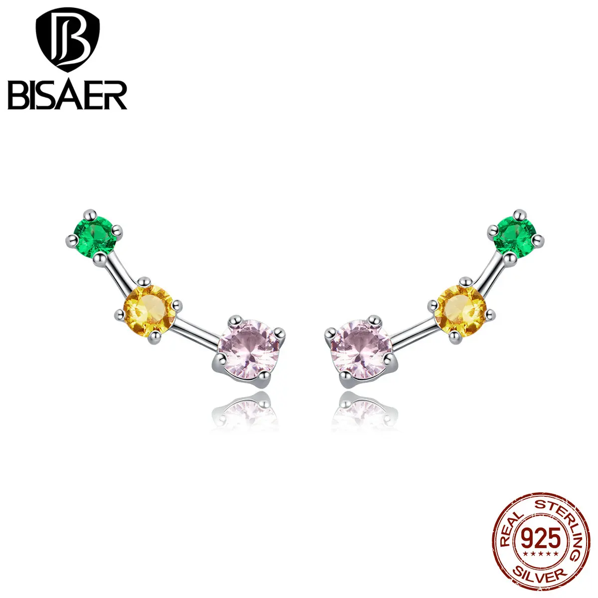 BISAER Authentic 925 Sterling Silver 3 Color AAA CZ Stone Stud Earrings for Women Luxury Valentine Gifts with Gift Box GXE495
BISAER Authentic 925 Sterling Silver 3 Color AAA CZ Stone Stud Earrings for Women Luxury Valentine Gifts with Gift Box GXE495